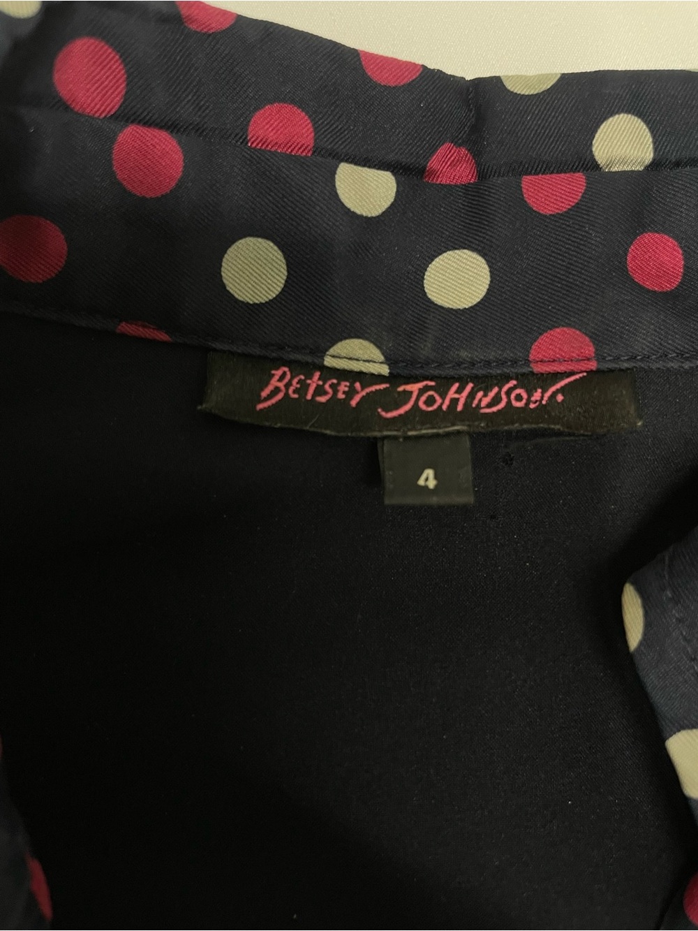 Betsey Johnson 100% Silk Polka Dot Dress Size 4 - Picture 5 of 9